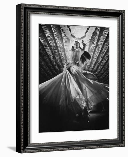 Belly Dancer Performing at the Latin Quarter Night Club-Yale Joel-Framed Premium Photographic Print