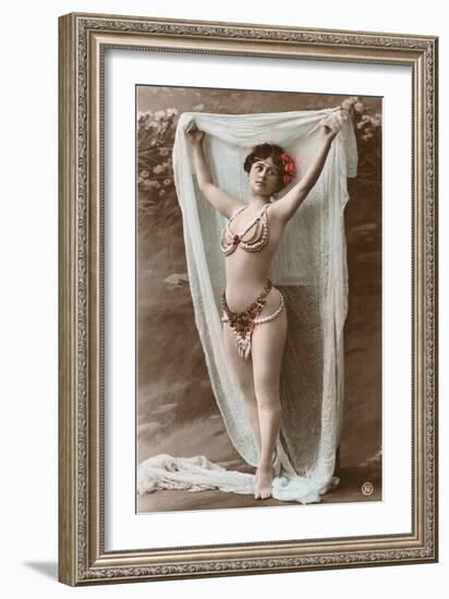 Belly Dancer with Fabric-null-Framed Art Print