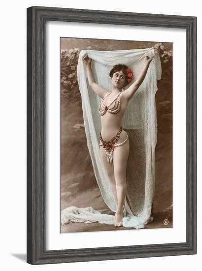 Belly Dancer with Fabric-null-Framed Art Print