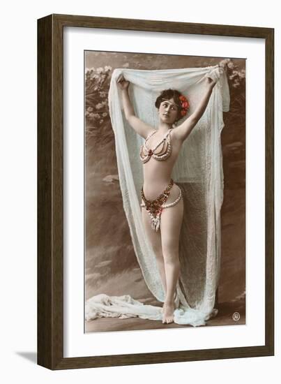 Belly Dancer with Fabric-null-Framed Art Print