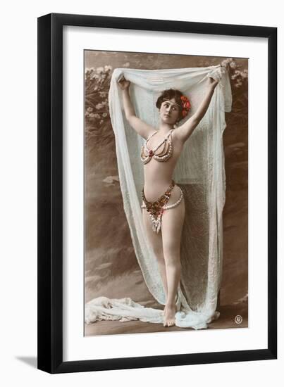 Belly Dancer with Fabric-null-Framed Art Print