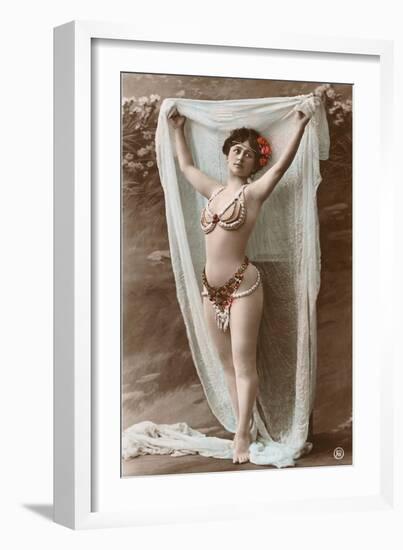 Belly Dancer with Fabric-null-Framed Art Print