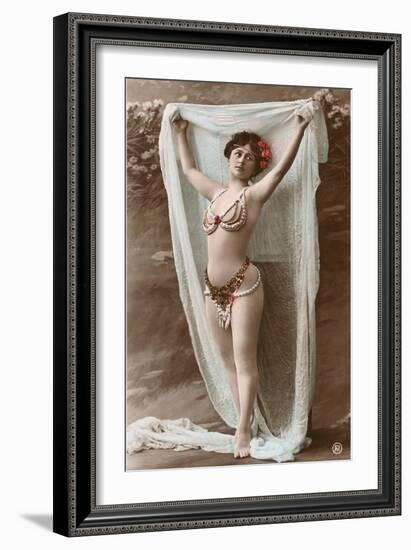 Belly Dancer with Fabric-null-Framed Art Print