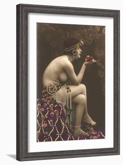 Belly Dancer with Roses-null-Framed Art Print