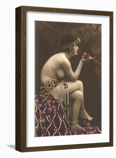 Belly Dancer with Roses-null-Framed Art Print