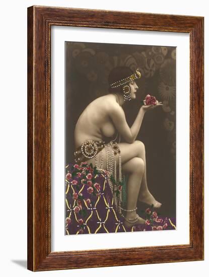 Belly Dancer with Roses-null-Framed Art Print