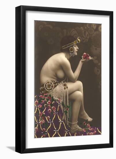 Belly Dancer with Roses-null-Framed Art Print