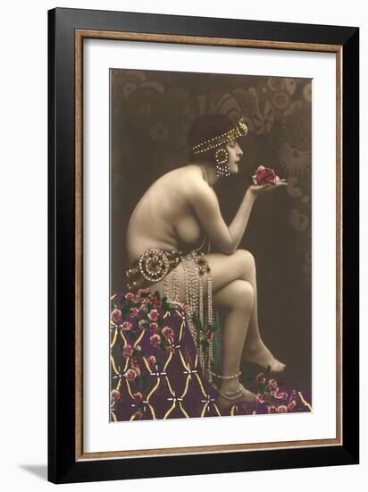 Belly Dancer with Roses-null-Framed Art Print