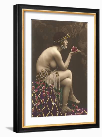 Belly Dancer with Roses-null-Framed Art Print