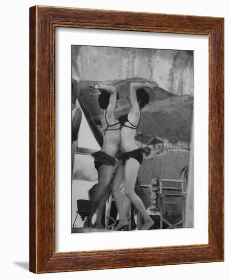 Belly Dancers Entertaining at Turkish Wrestling Tournament-Stan Wayman-Framed Photographic Print