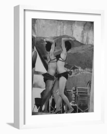 Belly Dancers Entertaining at Turkish Wrestling Tournament-Stan Wayman-Framed Photographic Print