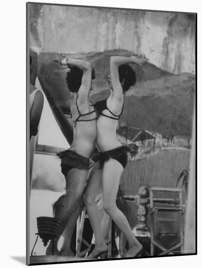 Belly Dancers Entertaining at Turkish Wrestling Tournament-Stan Wayman-Mounted Photographic Print