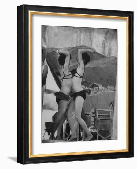 Belly Dancers Entertaining at Turkish Wrestling Tournament-Stan Wayman-Framed Photographic Print