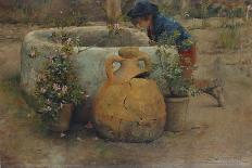 Boy Peering Into a Well, 1889-Belmiro Barbosa De Almeida-Framed Giclee Print