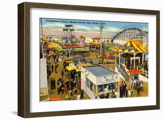 Belmont Amusement Park, Mission Beach, San Diego, California-null-Framed Premium Giclee Print