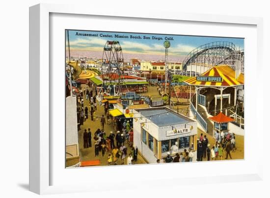 Belmont Amusement Park, Mission Beach, San Diego, California-null-Framed Premium Giclee Print