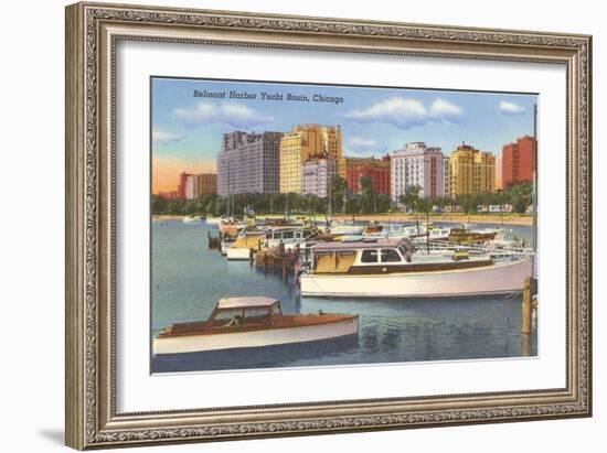 Belmont Yacht Harbor, Chicago, Illinois-null-Framed Art Print