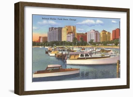 Belmont Yacht Harbor, Chicago, Illinois-null-Framed Art Print