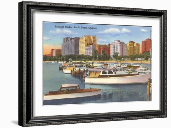 Belmont Yacht Harbor, Chicago, Illinois-null-Framed Art Print