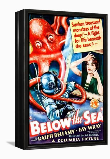 Below The Sea, US poster art, Fay Wray, 1933-null-Framed Stretched Canvas