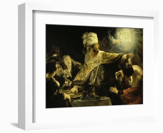 Belshazzar's Feast-Rembrandt van Rijn-Framed Giclee Print