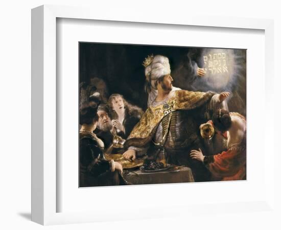 Belshazzar's Feast-Rembrandt van Rijn-Framed Art Print