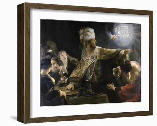 Belshazzar's Feast-Rembrandt van Rijn-Framed Giclee Print