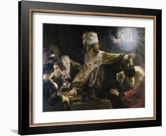 Belshazzar's Feast-Rembrandt van Rijn-Framed Giclee Print