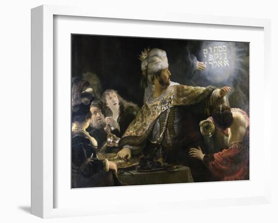 Belshazzar's Feast-Rembrandt van Rijn-Framed Giclee Print