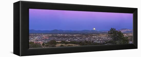 Belt of Venus and Full Moon Rising over Silver City, New Mexico-Stocktrek Images-Framed Premier Image Canvas