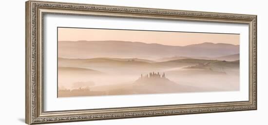 Belvedere in Mist, Valle De Orcia, Tuscany, Italy-Nadia Isakova-Framed Photographic Print
