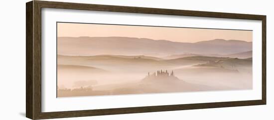Belvedere in Mist, Valle De Orcia, Tuscany, Italy-Nadia Isakova-Framed Photographic Print