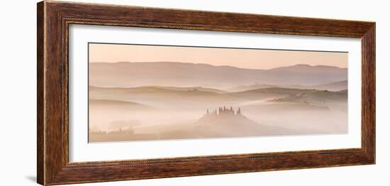 Belvedere in Mist, Valle De Orcia, Tuscany, Italy-Nadia Isakova-Framed Photographic Print