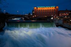 Spokane Falls At High Spring Flow Near Dwtn Spokane, WA Seen From Near Monroe Street Bridge At Dusk-Ben Herndon-Photographic Print