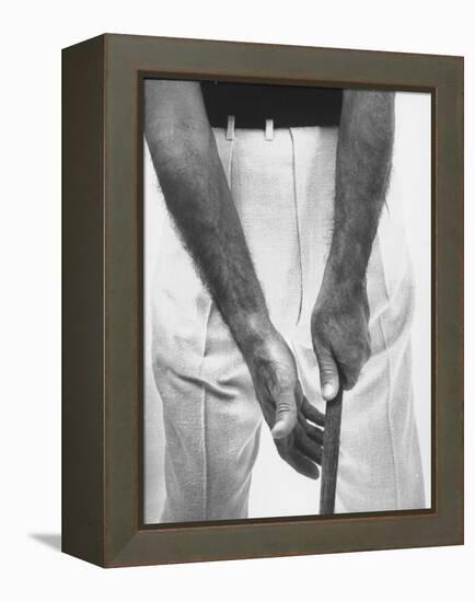 Ben Hogan, Close Up of Hands Grasping Club-Yale Joel-Framed Premier Image Canvas