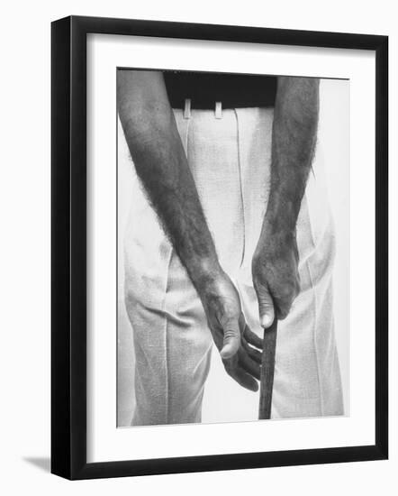 Ben Hogan, Close Up of Hands Grasping Club-Yale Joel-Framed Photographic Print