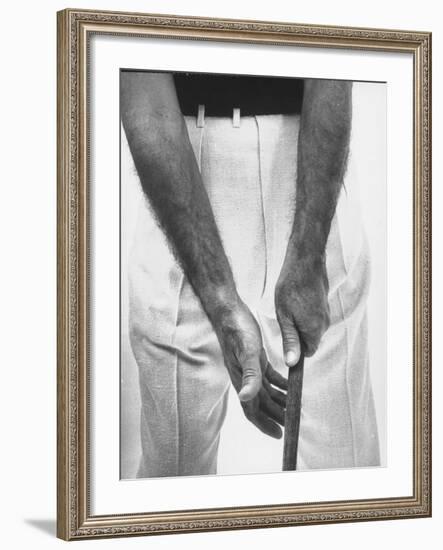 Ben Hogan, Close Up of Hands Grasping Club-Yale Joel-Framed Photographic Print