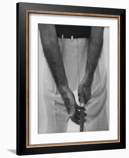 Ben Hogan, Close Up of Hands Grasping Club-Yale Joel-Framed Photographic Print