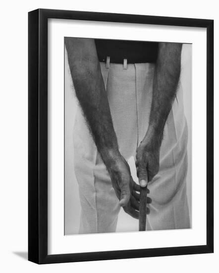 Ben Hogan, Close Up of Hands Grasping Club-Yale Joel-Framed Photographic Print