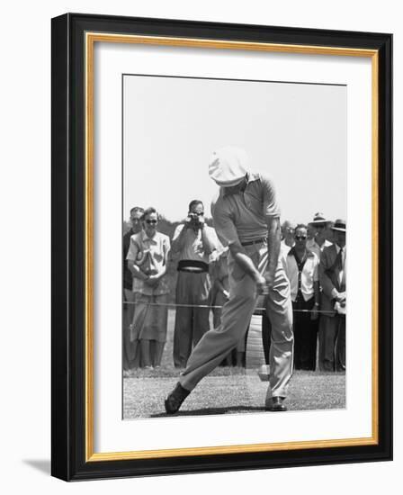 Ben Hogan Hitting a Golf Ball-John Dominis-Framed Premium Photographic Print