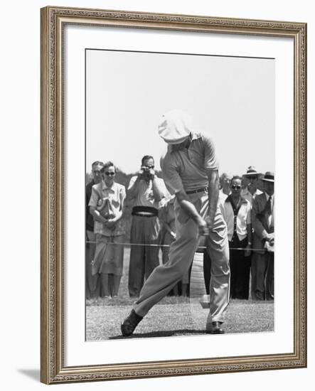 Ben Hogan Hitting a Golf Ball-John Dominis-Framed Premium Photographic Print