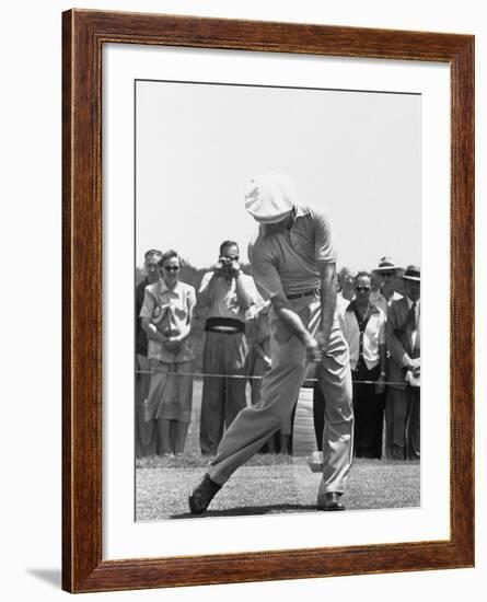 Ben Hogan Hitting a Golf Ball-John Dominis-Framed Premium Photographic Print