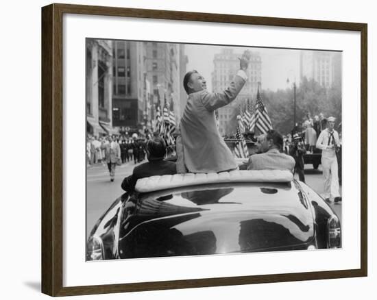 Ben Hogan Honored in a Ticker-Tape Parade in New York City-null-Framed Photo