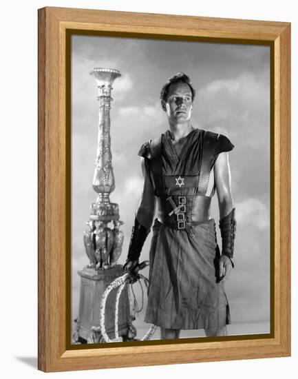 BEN-HUR, 1959 directed by WILLIAM WYLER Charlton Heston (b/w photo)-null-Framed Stretched Canvas