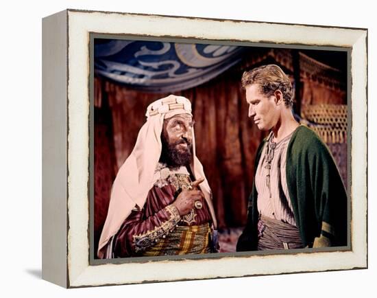 BEN-HUR, 1959 directed by WILLIAM WYLER Hugh Griffith and Charlton Heston (photo)-null-Framed Stretched Canvas