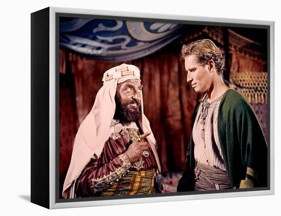 BEN-HUR, 1959 directed by WILLIAM WYLER Hugh Griffith and Charlton Heston (photo)-null-Framed Stretched Canvas