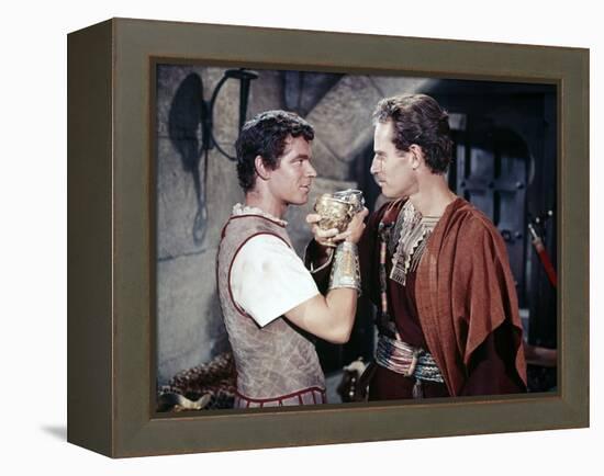 BEN-HUR, 1959 directed by WILLIAM WYLER Stephen Boyd and Charlton Heston (photo)-null-Framed Stretched Canvas