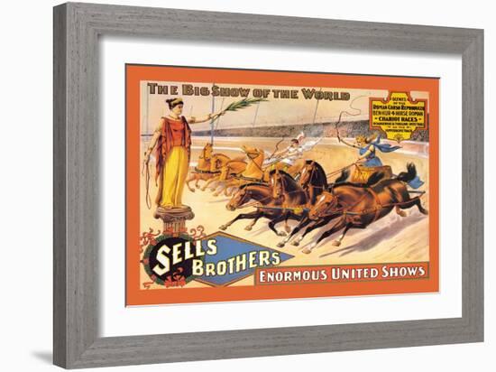 Ben Hur Chariot Races: Sells Brothers' Enormous United Shows-null-Framed Art Print