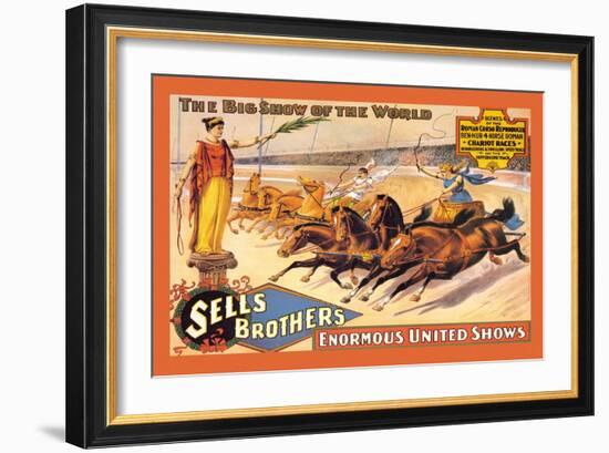 Ben Hur Chariot Races: Sells Brothers' Enormous United Shows-null-Framed Art Print
