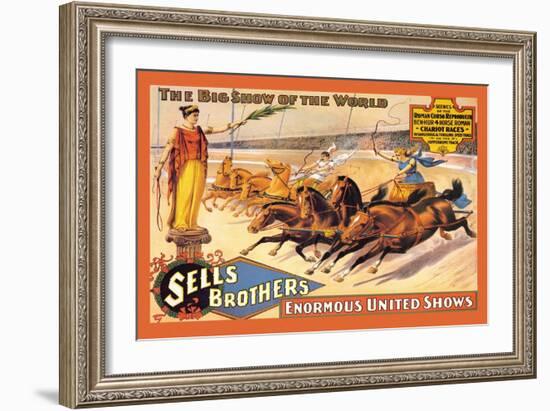 Ben Hur Chariot Races: Sells Brothers' Enormous United Shows-null-Framed Art Print